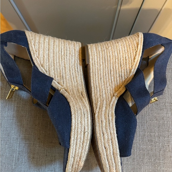 Michael Kors Damita Espadrille Platform Wedge Sandals- Navy 8.5 - Picture 4 of 8